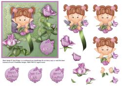 Lavender Rose Fairy Topper and Decoupage