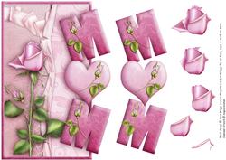 Over the Side Mum Rose with Decoupage
