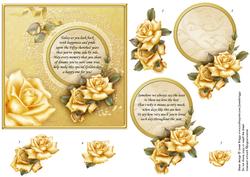 Golden Roses Square Topper & Decoupage