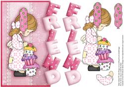 Over the Side Birthday Friend with Decoupage