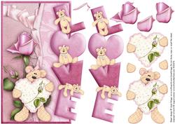 Over the Side Love Bears with Decoupage