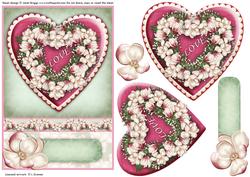 Love Heart with Magnolias Topper & Decoupage