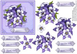 Lilac Floral Spray Square Topper & Decoupage