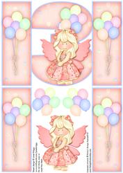 Birthday Age 3 Girl Gatefold Card