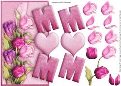 Over the Side Mum Tulips with Decoupage