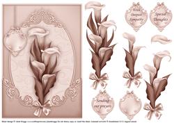 Sympathy Lilies in Sepia Topper & Decoupage