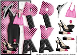 Over the Side Diva in Pink and Black