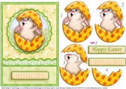 Hatching Easter Bunny Topper and Decoupage