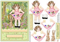 Easter Girl and Bunny Topper & Decoupage