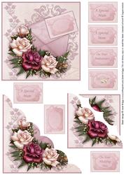 Antique Roses Scallop Corner Stacker