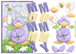 Ducky with Flower Over the Side Mummy Card