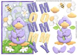 Ducky with Flower Over the Side M0mmy Card