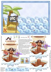 Pirate Life Animated Moveable Decoupage