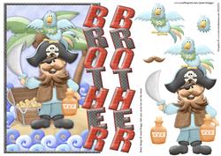 Over the Side Pirate Brother with Decoupage