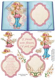 Flower Girl Book Shaped Topper and Decoupage