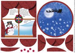 Animated Moveable Decoupage Christmas Window