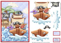 Pirate Ship Topper and Decoupage