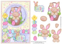 Easter Bunny Basket Topper and Decoupage