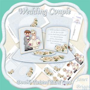 Wedding Couple Double Twisted Easel Card Kit