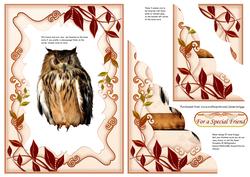 Wise Old Owl Sheet 2 Scallop Stacker or Decoupage