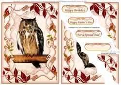 Wise Old Owl Sheet1 Scallop Stacker or Decoupage