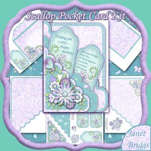 Jade Floral Flourish Scallop Pocket Card Kit