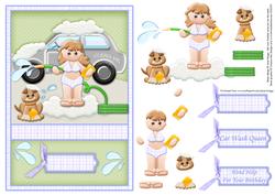 Car Wash Queen Topper & Decoupage