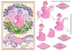 Little Princess and Horse Decoupage