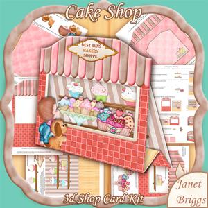 3D Cake Shop Pop Up Window Card Kit