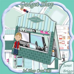 3D Gadget Shop Pop Up Window Card Kit