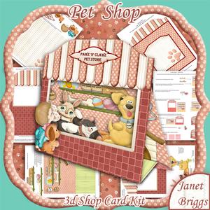 3D Pet Shop Pop Up Window Card Kit