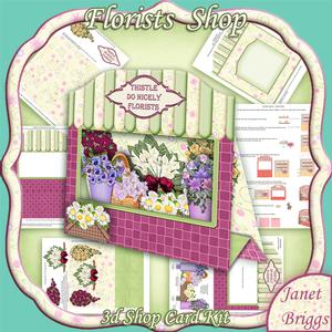 3D Florists Shop Pop Up Window Card Kit