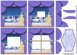 Winter Through the Window Inverted Pyramid & Decoupage
