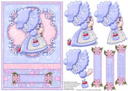 Sunbonnet School Girl Teacher Thank You Decoupage