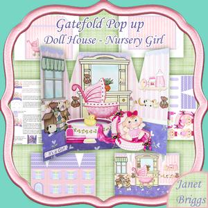 Gatefold Pop Up Doll House - Nursery Girl