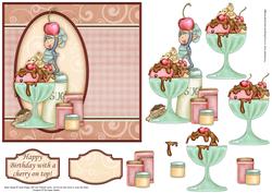 Happy Birthday with a Cherry on Top Decoupage