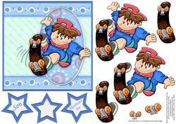 Boy Zone Skateboard Kid Decoupage