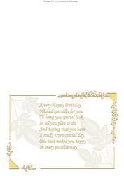 Birthday Insert Gold Leafy Frame