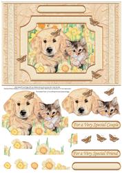 Cat & Dog Special Friends Decoupage