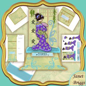 Oriental Lady Easel Card Kit