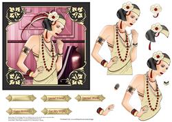 Art Deco Lady Decoupage in Black & Gold