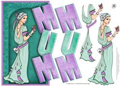 Art Deco Lady Over the Side Mum Jade