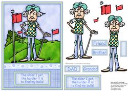 Lost Golf Balls Card Front & Decoupage