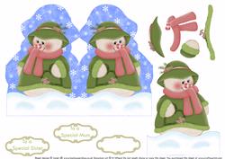 Snow Lady Shaped Christmas Card