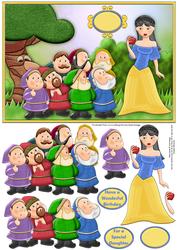 Snow White Birthday Topper and Decoupage