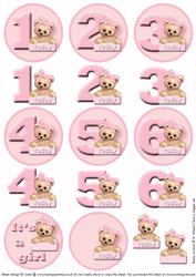 Card Age Badges Girl's Birthday