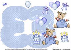 Birthday Boy Age 3 Shape Card