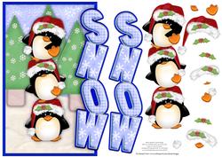 Balancing Penguins Christmas Over the Side