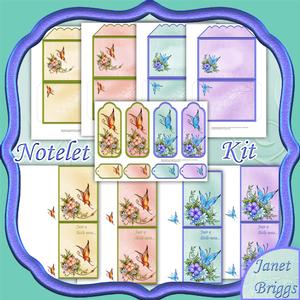 Butterflies Notelets Envelopes Bookmarks Kit