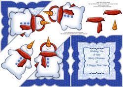 Snowman All in One Over the Edge Christmascard